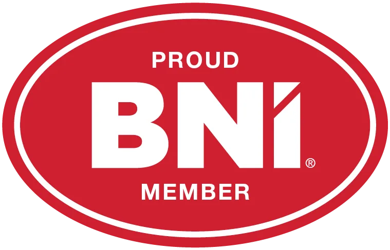 BNI member logo in red