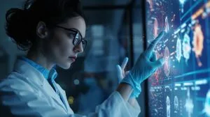 a stark, well-lit medical office scene displays a healthcare professional pointing at a detailed infographic on mosquito-borne diseases, emphasizing the critical health risks associated with mosquito bites.