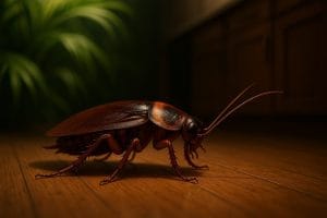 How to Get Rid of Palmetto Bugs in Pinecrest, FL: A Local Homeowner’s Guide 3 Close-up of a palmetto bug (American cockroach) on a kitchen floor.