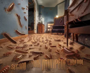 Room infested with millipedes everywhere