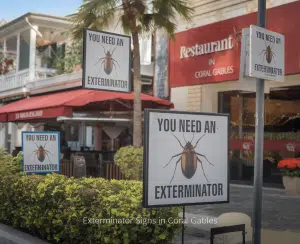 Exterminator signs in Coral Gables